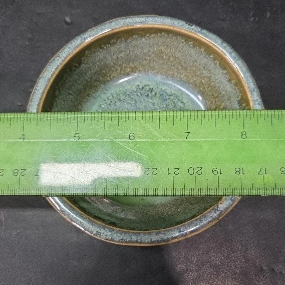 Zanesville Stoneware Blue Homespun Bowl #8004, Vintage Stoneage Modern Pottery‎